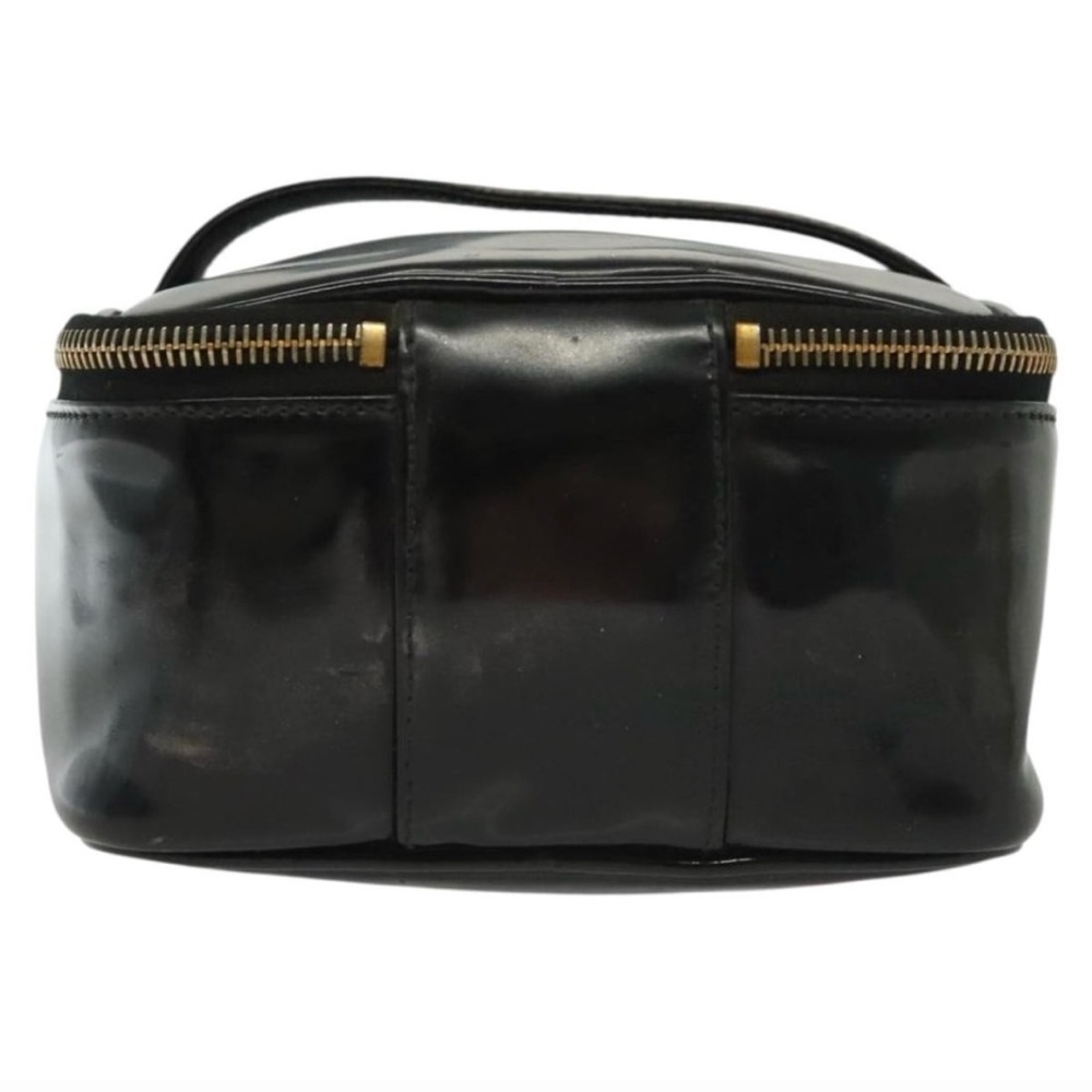 CHANEL - Black Gold Patent Leather top handle Vanity Case - 100% Authentic - Picture 6 of 16